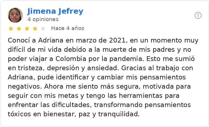 Reseña de Google sobre Adriana Barbosa 1 de 7